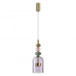 Odeon light 5045/12LA L-VISION ODL24 299 античн.бронза/фиолетовый/металл/стекло/керамика Подвес LED 12W 4000К 1400Лм PALLETA  купить
